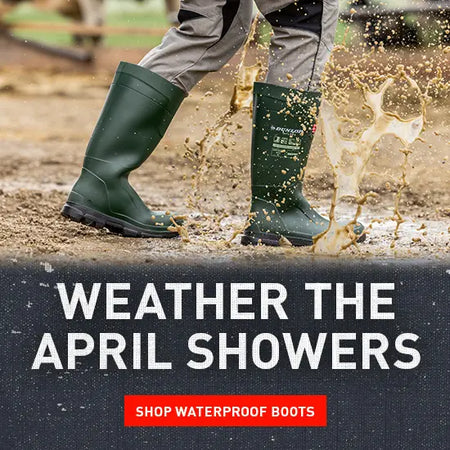 WEATHER THE APRIL SHOWERS. SHOP WATERPROOF BOOTS.