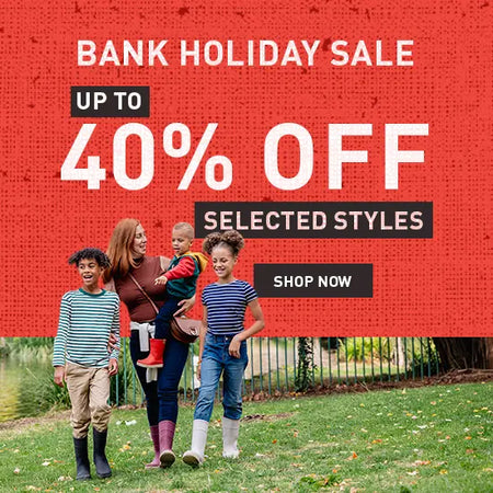 BANK HOLIDAY SALE UP TO 40% OFF SELECTED STYLES. SHOP NOW