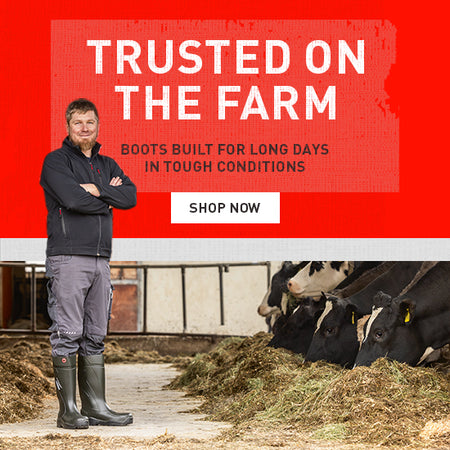 TRUSTED ON THE FARM. BOOTS BUILT FOR LONG DAYS IN TOUGH CONDITIONS. SHOP NOW