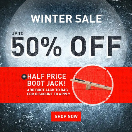 WINTER SALE NOW ON. UP TO 50% OFF SELECTED STYLES. SHOP NOW. + HALF PRICE BOOT JACK! ADD BOOT JACK TO BAG FOR DISCOUNT TO APPLY.