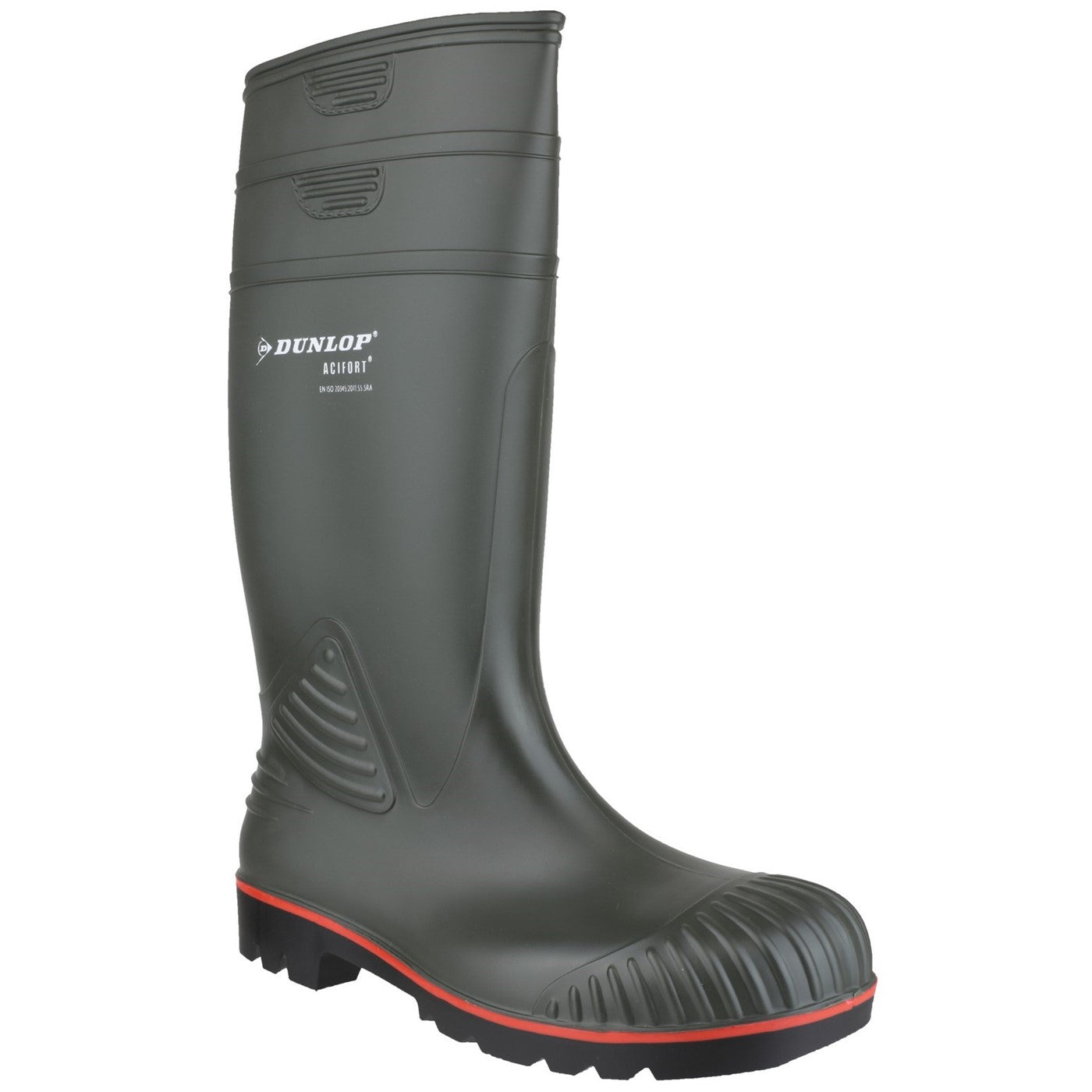 Men's Dunlop Green Acifort Heavy Duty Full Safety Wellington