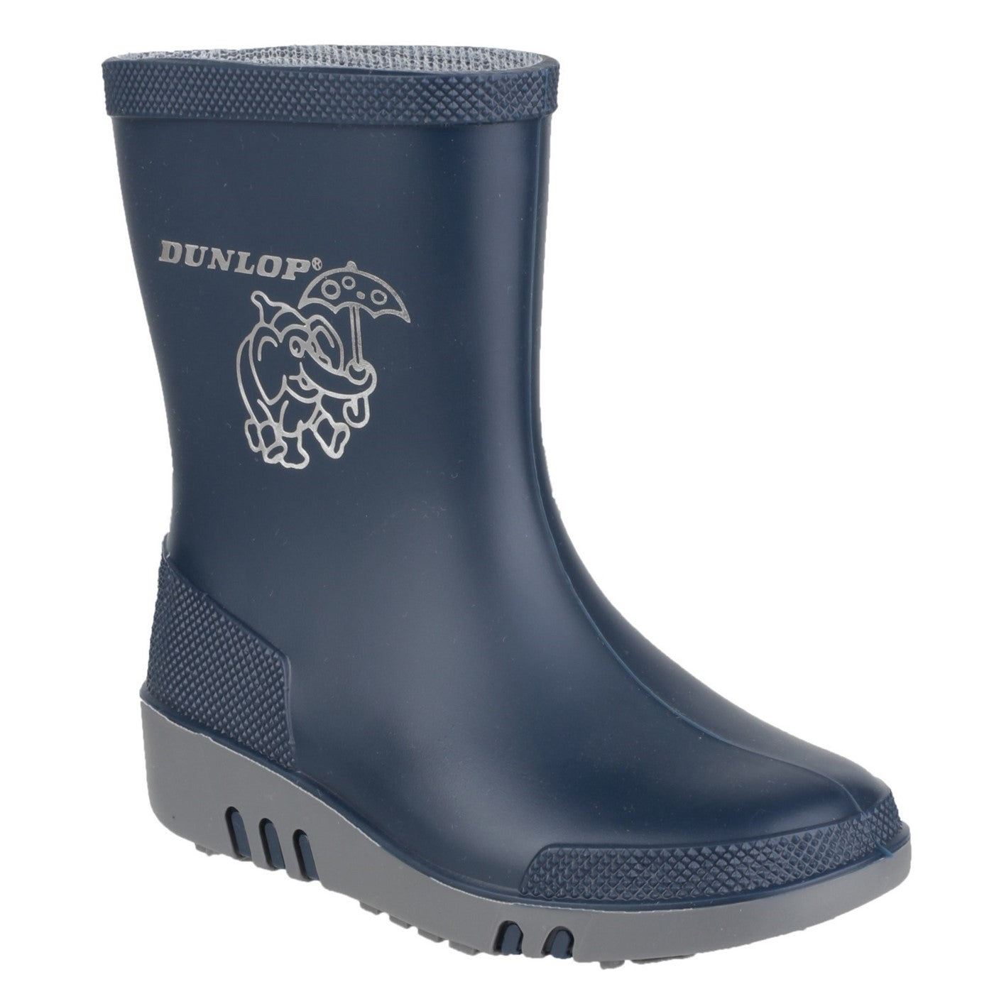 Kids Dunlop Navy Mini Elephant Wellington DunlopUK