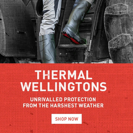 THERMAL WELLINGTONS. UNRIVALLED PROTECTION FROM THE HARSHEST WEATHER. SHOP NOW