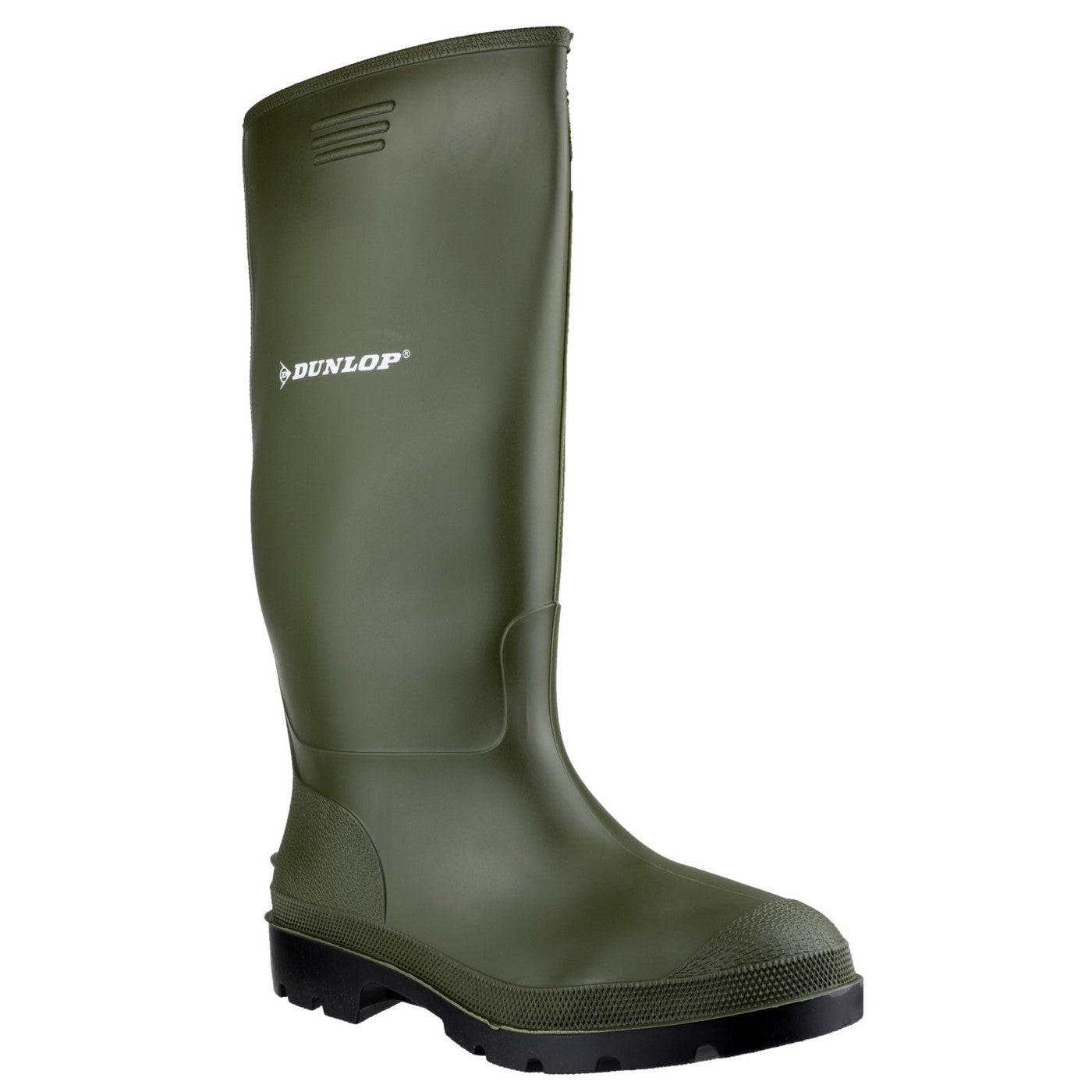 Dunlop Men's Pricemastor 380BV Wellington Boots - Mid-Calf Rubber Rain Boots (Size 11 US, White/Green)