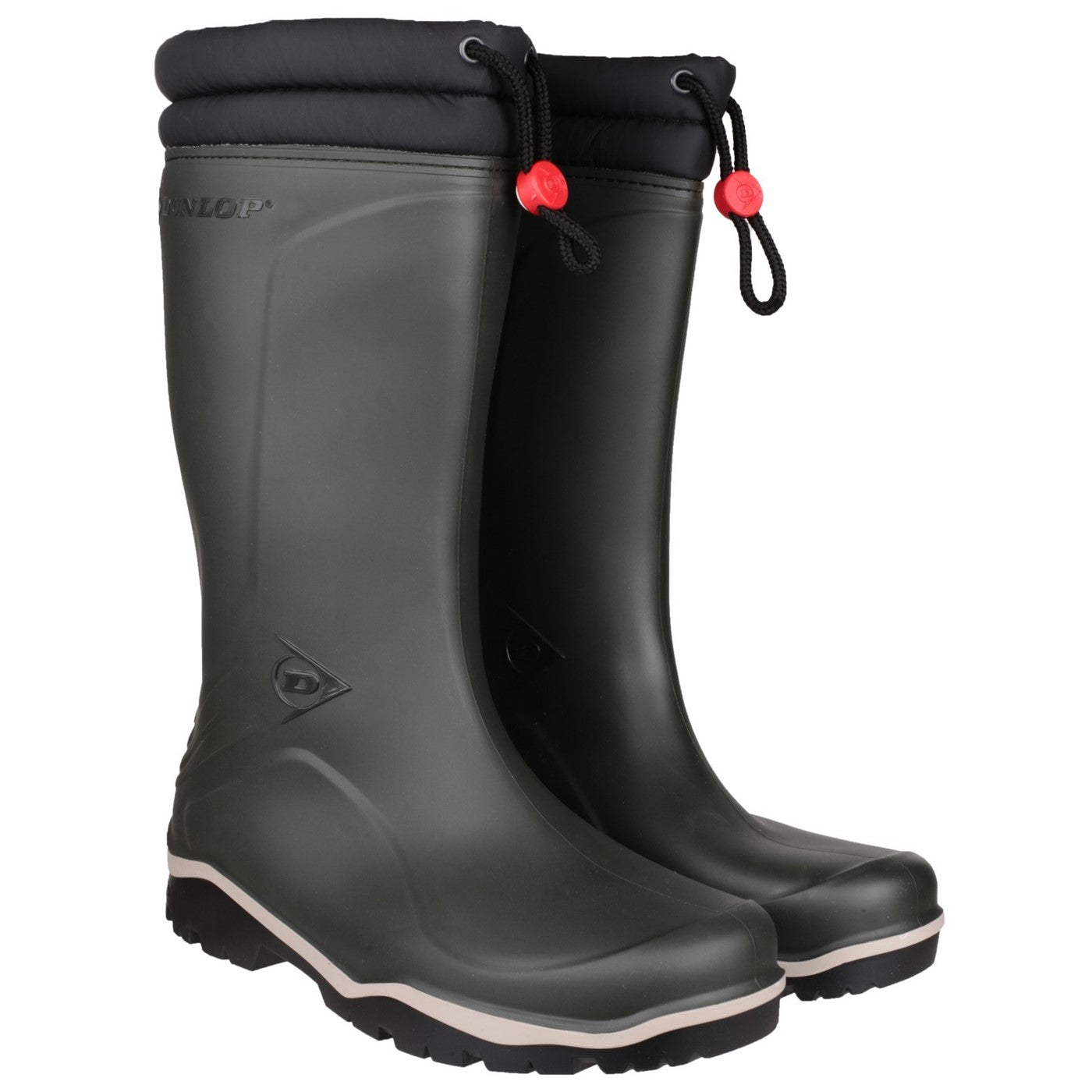 Dunlop Blizzard Unisex Winter Wellington Boots - Mid-Calf Rain Boots, Green, Size 15 US